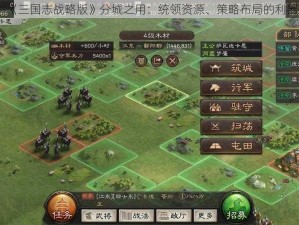 《三国志战略版》分城之用：统领资源、策略布局的利器