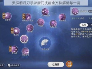 天涯明月刀手游唐门技能全方位解析与一览