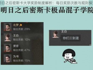 明日之后密斯卡大学奖励制度解析：每日奖励次数与规则探究