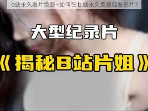 b站永久看片免费—如何在 b 站永久免费观看影片？