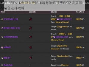魔兽世界怀旧服WLK全职业天赋详解与RAID顶级BIS配装指南：打造无敌天赋树与装备选择攻略