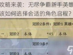 新手攻略来袭：无尽争霸新手英雄推荐，你该如何选择合适的角色启程？