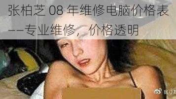 张柏芝 08 年维修电脑价格表——专业维修，价格透明