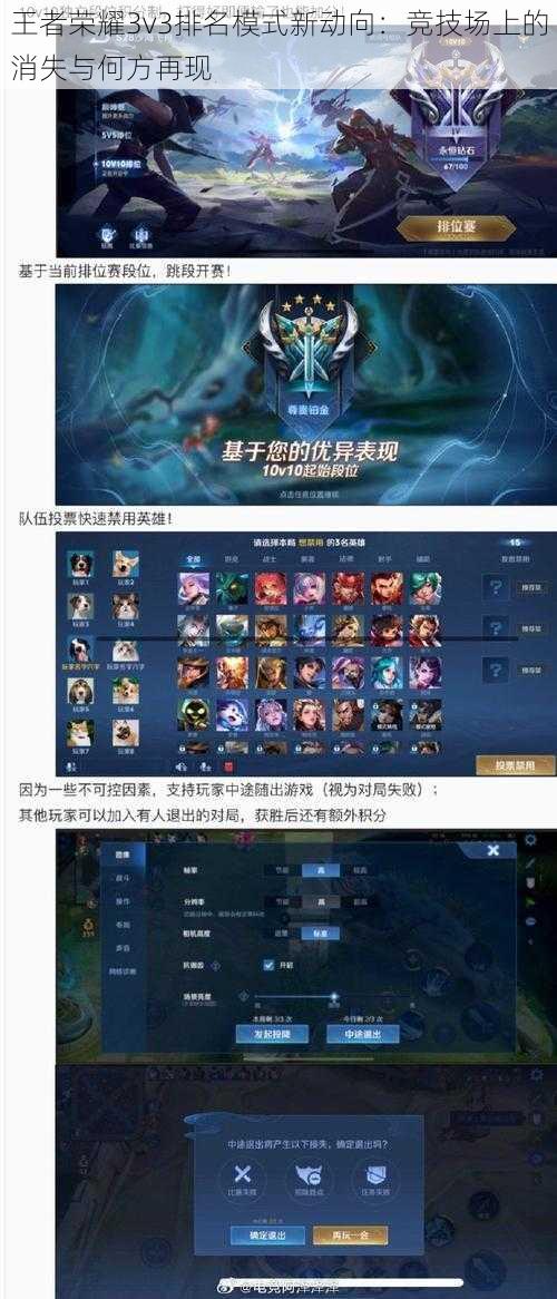 王者荣耀3v3排名模式新动向：竞技场上的消失与何方再现