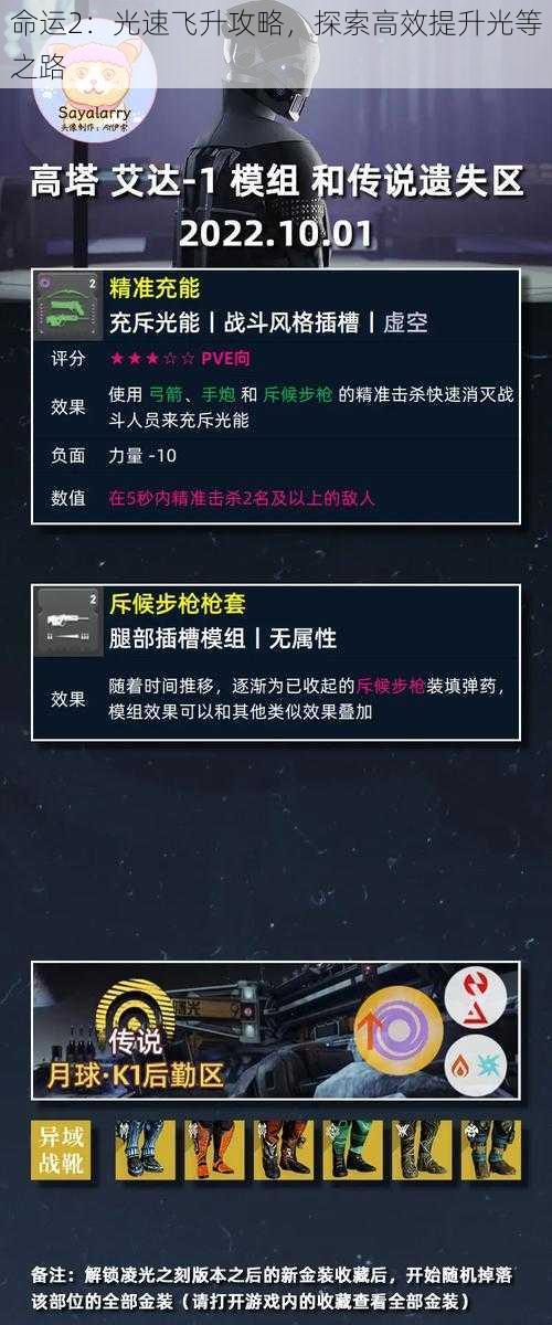 命运2：光速飞升攻略，探索高效提升光等之路