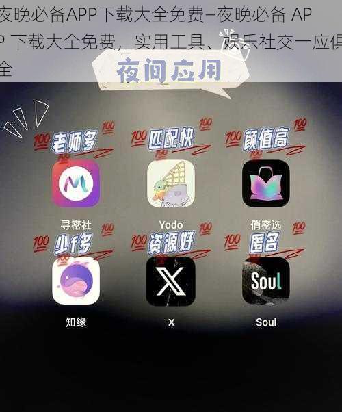 夜晚必备APP下载大全免费—夜晚必备 APP 下载大全免费，实用工具、娱乐社交一应俱全