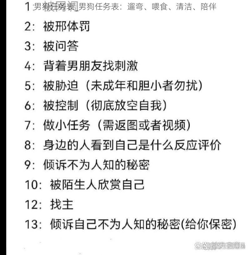 男狗任务表_男狗任务表：遛弯、喂食、清洁、陪伴