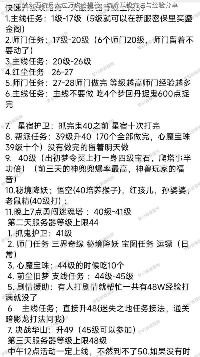 梦幻西游月入过万攻略揭秘：游戏赚钱方法与经验分享