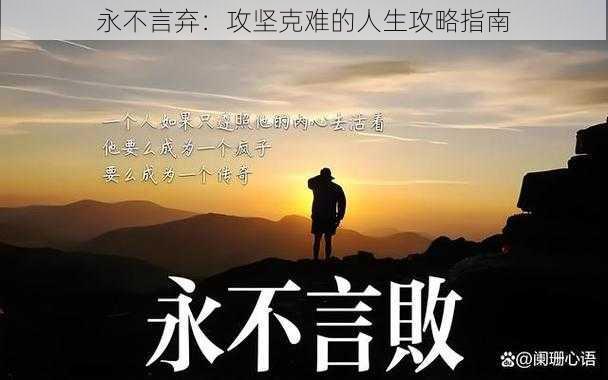 永不言弃：攻坚克难的人生攻略指南