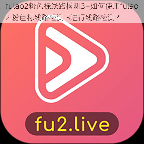 fulao2粉色标线路检测3—如何使用fulao2 粉色标线路检测 3进行线路检测？