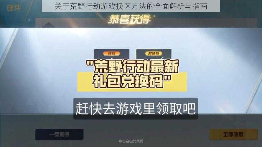 关于荒野行动游戏换区方法的全面解析与指南