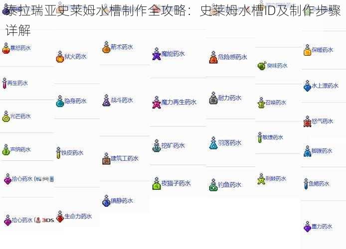 泰拉瑞亚史莱姆水槽制作全攻略：史莱姆水槽ID及制作步骤详解