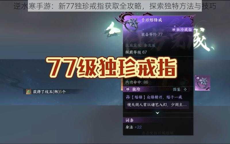 逆水寒手游：新77独珍戒指获取全攻略，探索独特方法与技巧