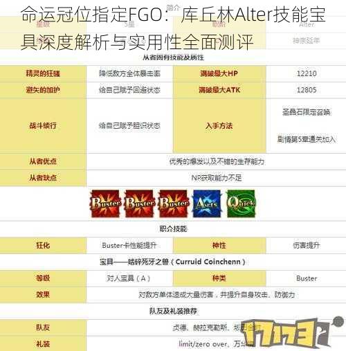 命运冠位指定FGO：库丘林Alter技能宝具深度解析与实用性全面测评