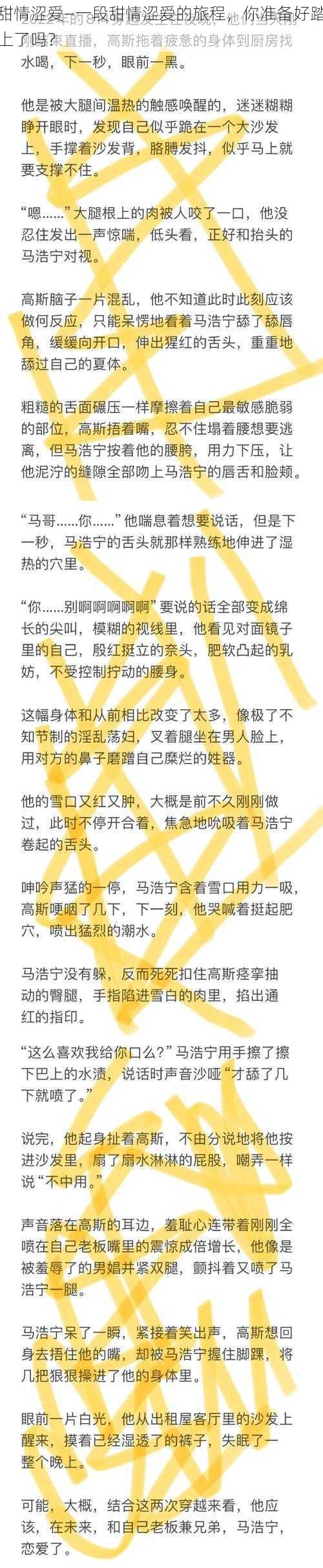 甜情涩爱—一段甜情涩爱的旅程，你准备好踏上了吗？