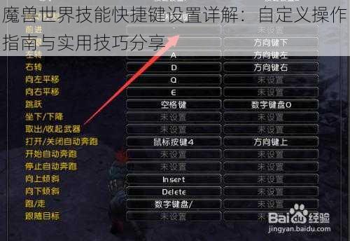 魔兽世界技能快捷键设置详解：自定义操作指南与实用技巧分享