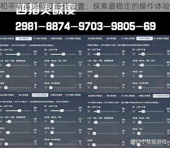 和平精英灵敏度最佳设置：探索最稳定的操作体验