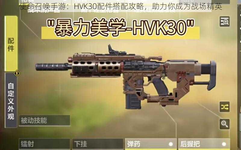 使命召唤手游：HVK30配件搭配攻略，助力你成为战场精英